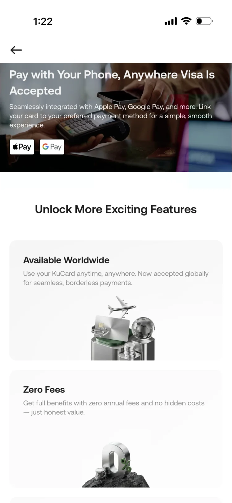 KuCard Apple Pay and Google Pay integration with worldwide Visa acceptance