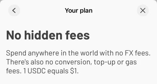 Ready Lite no hidden fees confirmation: no FX conversion spread, no top-up fees, no gas fees